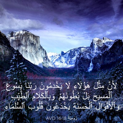 Picture 03 - رُومِيَةَ 16:18 AVD - لِأَنَّ مِثْلَ هَؤُلَاءِ - Bible Verse Picture
