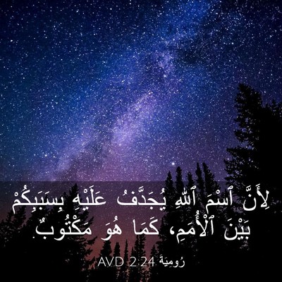 Picture 03 - رُومِيَةَ 2:24 AVD - لِأَنَّ ٱسْمَ ٱللهِ - Bible Verse Picture
