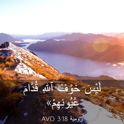 Picture 03 - رُومِيَةَ 3:18 AVD - لَيْسَ خَوْفُ ٱللهِ - Bible Verse Picture