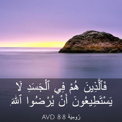 Picture 03 - رُومِيَةَ 8:8 AVD - فَٱلَّذِينَ هُمْ فِي - Bible Verse Picture