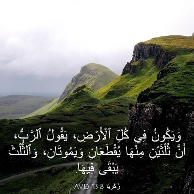Picture 03 - زَكَريَّا 13:8 AVD - وَيَكُونُ فِي كُلِّ - Bible Verse Picture