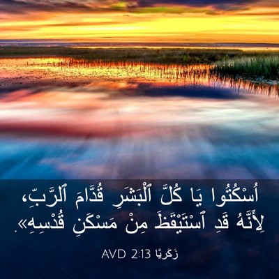 Picture 03 - زَكَريَّا 2:13 AVD - اُسْكُتُوا يَا كُلَّ - Bible Verse Picture