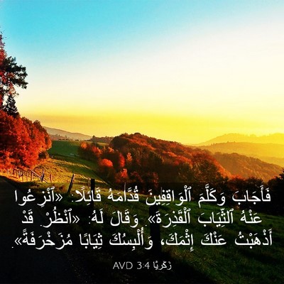 Picture 03 - زَكَريَّا 3:4 AVD - فَأَجَابَ وَكَلَّمَ - Bible Verse Picture