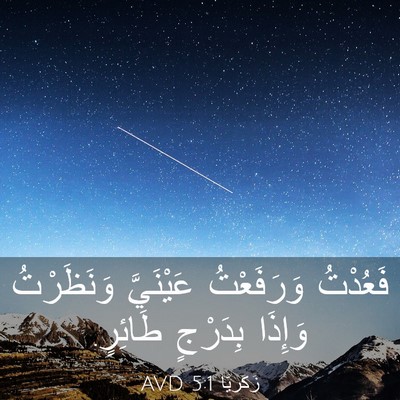 Picture 03 - زَكَريَّا 5:1 AVD - فَعُدْتُ وَرَفَعْتُ - Bible Verse Picture