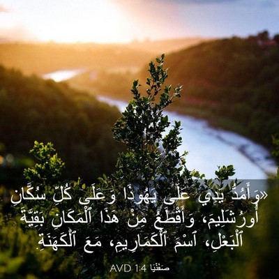 Picture 03 - صَفَنْيَا 1:4 AVD - «وَأَمُدُّ يَدِي عَلَى - Bible Verse Picture