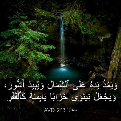 Picture 03 - صَفَنْيَا 2:13 AVD - وَيَمُدُّ يَدَهُ عَلَى - Bible Verse Picture