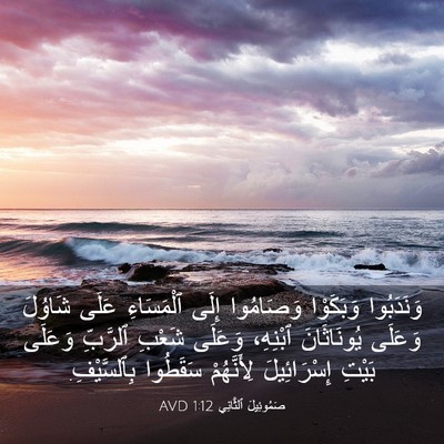 Picture 03 - صَمُوئِيلَ ٱلثَّانِي 1:12 AVD - وَنَدَبُوا وَبَكَوْا - Bible Verse Picture