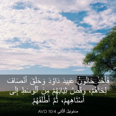 Picture 03 - صَمُوئِيلَ ٱلثَّانِي 10:4 AVD - فَأَخَذَ حَانُونُ عَبِيدَ - Bible Verse Picture
