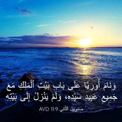Picture 03 - صَمُوئِيلَ ٱلثَّانِي 11:9 AVD - وَنَامَ أُورِيَّا عَلَى - Bible Verse Picture