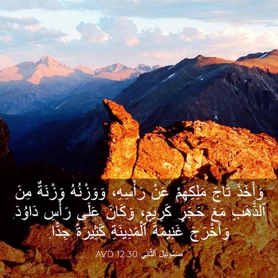 Picture 03 - صَمُوئِيلَ ٱلثَّانِي 12:30 AVD - وَأَخَذَ تَاجَ مَلِكِهِمْ - Bible Verse Picture