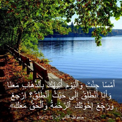 Picture 03 - صَمُوئِيلَ ٱلثَّانِي 15:20 AVD - أَمْسًا جِئْتَ - Bible Verse Picture