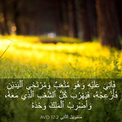 Picture 03 - صَمُوئِيلَ ٱلثَّانِي 17:2 AVD - فَآتِيَ عَلَيْهِ وَهُوَ - Bible Verse Picture