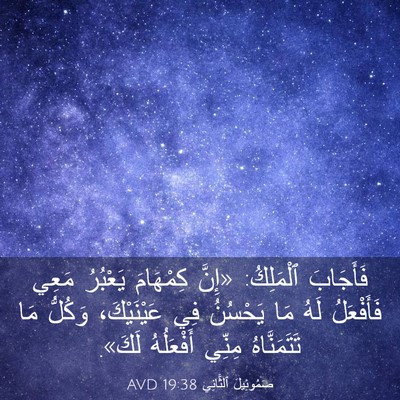 Picture 03 - صَمُوئِيلَ ٱلثَّانِي 19:38 AVD - فَأَجَابَ ٱلْمَلِكُ: - Bible Verse Picture