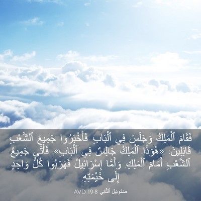 Picture 03 - صَمُوئِيلَ ٱلثَّانِي 19:8 AVD - فَقَامَ ٱلْمَلِكُ - Bible Verse Picture