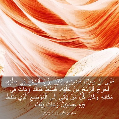 Picture 03 - صَمُوئِيلَ ٱلثَّانِي 2:23 AVD - فَأَبَى أَنْ يَمِيلَ، - Bible Verse Picture