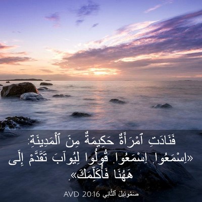Picture 03 - صَمُوئِيلَ ٱلثَّانِي 20:16 AVD - فَنَادَتِ ٱمْرَأَةٌ - Bible Verse Picture