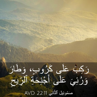 Picture 03 - صَمُوئِيلَ ٱلثَّانِي 22:11 AVD - رَكِبَ عَلَى كَرُوبٍ، - Bible Verse Picture