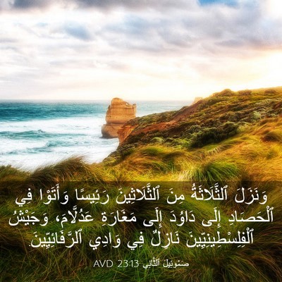 Picture 03 - صَمُوئِيلَ ٱلثَّانِي 23:13 AVD - وَنَزَلَ ٱلثَّلَاثَةُ - Bible Verse Picture