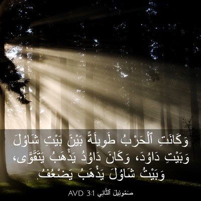 Picture 03 - صَمُوئِيلَ ٱلثَّانِي 3:1 AVD - وَكَانَتِ ٱلْحَرْبُ - Bible Verse Picture