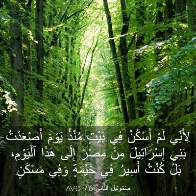 Picture 03 - صَمُوئِيلَ ٱلثَّانِي 7:6 AVD - لِأَنِّي لَمْ أَسْكُنْ فِي - Bible Verse Picture