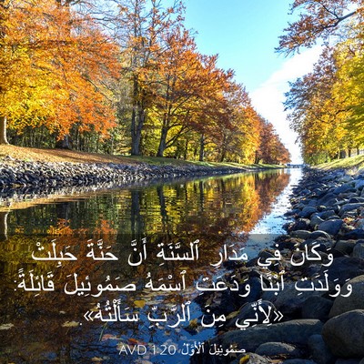Picture 03 - صَمُوئِيلَ ٱلْأَوَّلُ 1:20 AVD - وَكَانَ فِي مَدَارِ - Bible Verse Picture