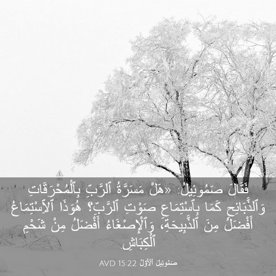 Picture 03 - صَمُوئِيلَ ٱلْأَوَّلُ 15:22 AVD - فَقَالَ صَمُوئِيلُ: «هَلْ - Bible Verse Picture