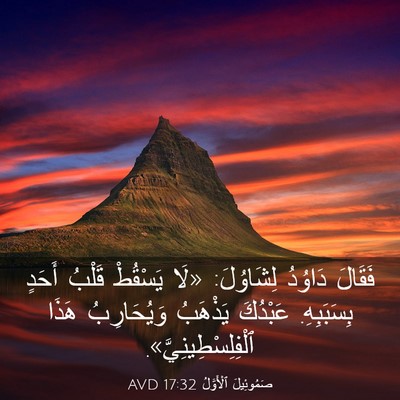 Picture 03 - صَمُوئِيلَ ٱلْأَوَّلُ 17:32 AVD - فَقَالَ دَاوُدُ لِشَاوُلَ: - Bible Verse Picture