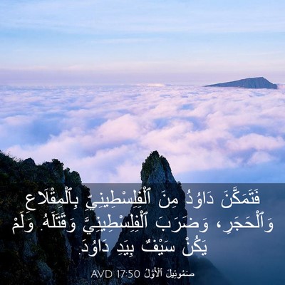 Picture 03 - صَمُوئِيلَ ٱلْأَوَّلُ 17:50 AVD - فَتَمَكَّنَ دَاوُدُ مِنَ - Bible Verse Picture