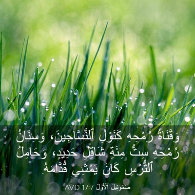Picture 03 - صَمُوئِيلَ ٱلْأَوَّلُ 17:7 AVD - وَقَنَاةُ رُمْحِهِ - Bible Verse Picture