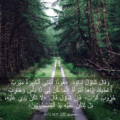 Picture 03 - صَمُوئِيلَ ٱلْأَوَّلُ 18:17 AVD - وَقَالَ شَاوُلُ لِدَاوُدَ: - Bible Verse Picture