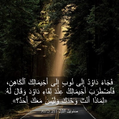 Picture 03 - صَمُوئِيلَ ٱلْأَوَّلُ 21:1 AVD - فَجَاءَ دَاوُدُ إِلَى - Bible Verse Picture
