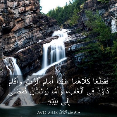 Picture 03 - صَمُوئِيلَ ٱلْأَوَّلُ 23:18 AVD - فَقَطَعَا كِلَاهُمَا - Bible Verse Picture