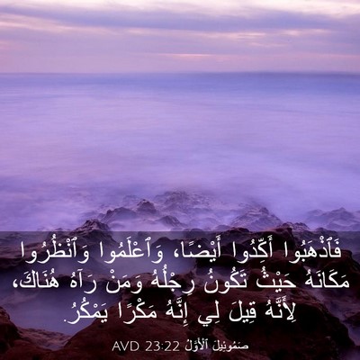 Picture 03 - صَمُوئِيلَ ٱلْأَوَّلُ 23:22 AVD - فَٱذْهَبُوا أَكِّدُوا - Bible Verse Picture