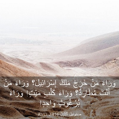 Picture 03 - صَمُوئِيلَ ٱلْأَوَّلُ 24:14 AVD - وَرَاءَ مَنْ خَرَجَ مَلِكُ - Bible Verse Picture