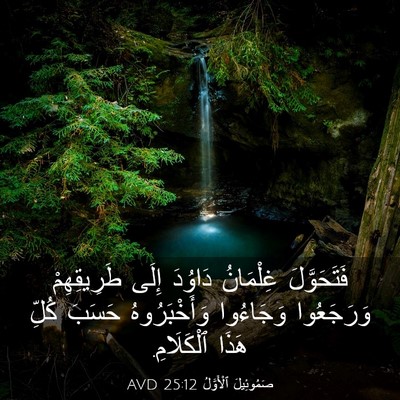 Picture 03 - صَمُوئِيلَ ٱلْأَوَّلُ 25:12 AVD - فَتَحَوَّلَ غِلْمَانُ - Bible Verse Picture