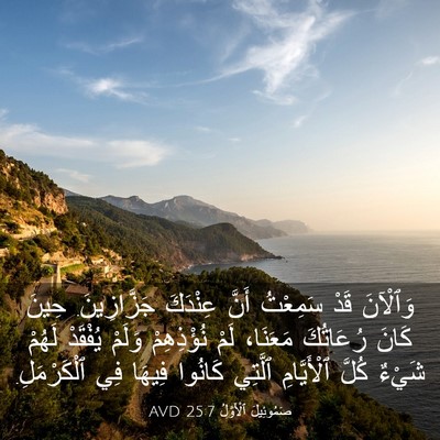 Picture 03 - صَمُوئِيلَ ٱلْأَوَّلُ 25:7 AVD - وَٱلْآنَ قَدْ سَمِعْتُ - Bible Verse Picture