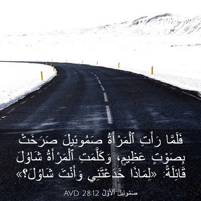 Picture 03 - صَمُوئِيلَ ٱلْأَوَّلُ 28:12 AVD - فَلَمَّا رَأَتِ - Bible Verse Picture