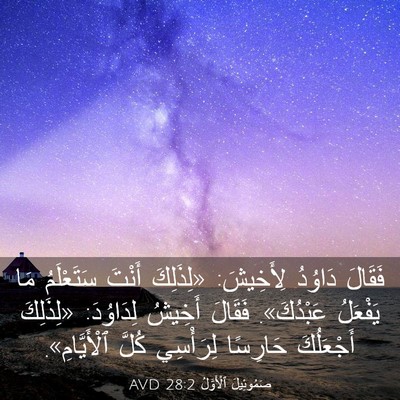 Picture 03 - صَمُوئِيلَ ٱلْأَوَّلُ 28:2 AVD - فَقَالَ دَاوُدُ لِأَخِيشَ: - Bible Verse Picture
