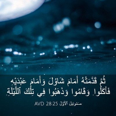 Picture 03 - صَمُوئِيلَ ٱلْأَوَّلُ 28:25 AVD - ثُمَّ قَدَّمَتْهُ أَمَامَ - Bible Verse Picture
