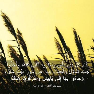 Picture 03 - صَمُوئِيلَ ٱلْأَوَّلُ 31:12 AVD - قَامَ كُلُّ ذِي بَأْسٍ - Bible Verse Picture