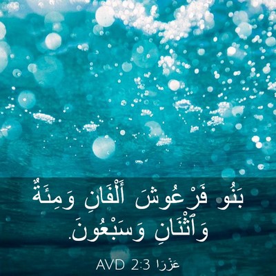 Picture 03 - عَزْرَا 2:3 AVD - بَنُو فَرْعُوشَ أَلْفَانِ - Bible Verse Picture