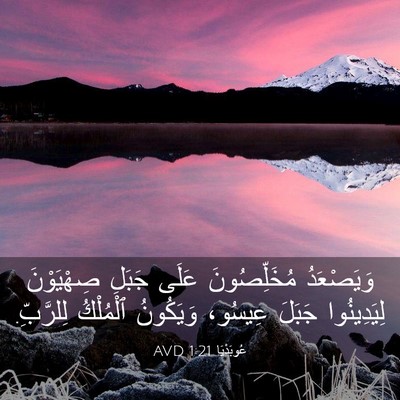 Picture 03 - عُوبَدْيَا 1:21 AVD - وَيَصْعَدُ مُخَلِّصُونَ - Bible Verse Picture