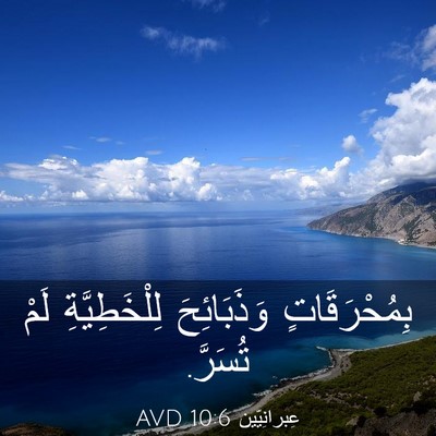 Picture 03 - عِبرانِيّين 10:6 AVD - بِمُحْرَقَاتٍ وَذَبَائِحَ - Bible Verse Picture