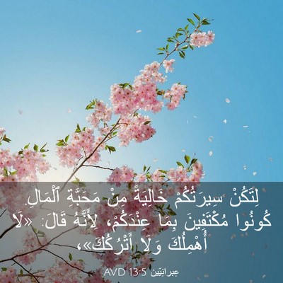 Picture 03 - عِبرانِيّين 13:5 AVD - لِتَكُنْ سِيرَتُكُمْ - Bible Verse Picture