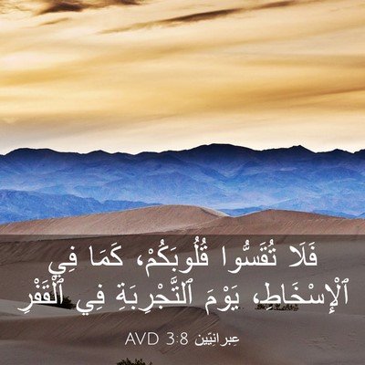 Picture 03 - عِبرانِيّين 3:8 AVD - فَلَا تُقَسُّوا - Bible Verse Picture