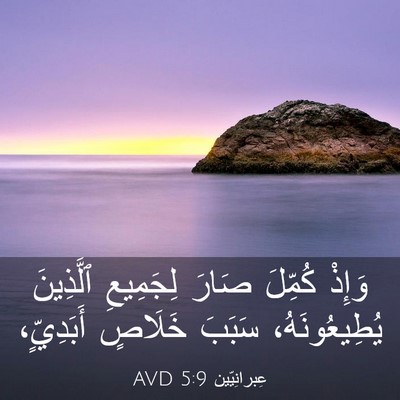 Picture 03 - عِبرانِيّين 5:9 AVD - وَإِذْ كُمِّلَ صَارَ - Bible Verse Picture