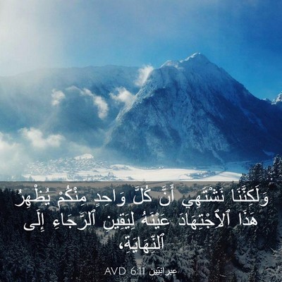 Picture 03 - عِبرانِيّين 6:11 AVD - وَلَكِنَّنَا نَشْتَهِي - Bible Verse Picture