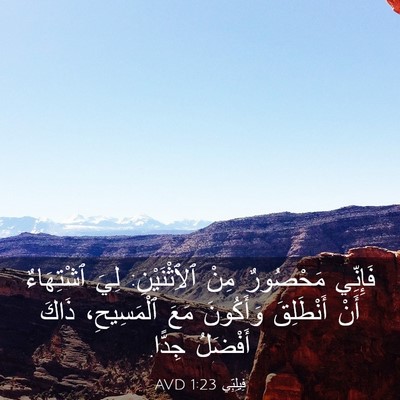 Picture 03 - فِيلِبِّي 1:23 AVD - فَإِنِّي مَحْصُورٌ مِنْ - Bible Verse Picture