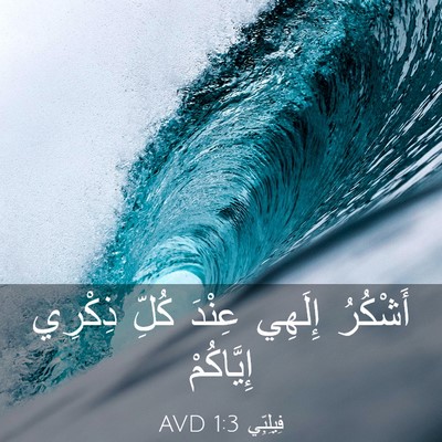Picture 03 - فِيلِبِّي 1:3 AVD - أَشْكُرُ إِلَهِي عِنْدَ - Bible Verse Picture