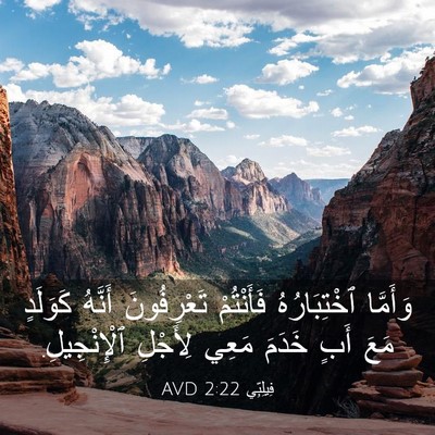 Picture 03 - فِيلِبِّي 2:22 AVD - وَأَمَّا ٱخْتِبَارُهُ - Bible Verse Picture